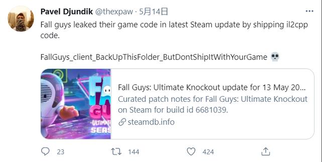 糖豆人源代码因操作事故不慎泄露，给玩家带来灾难性体验