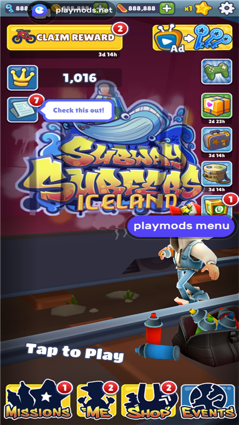 地铁跑酷playmods全地图版