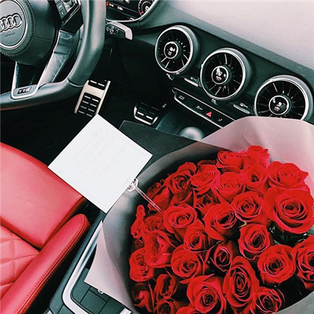 情人节把花抱稳的图片-情人节把花抱稳的表情包图片下载