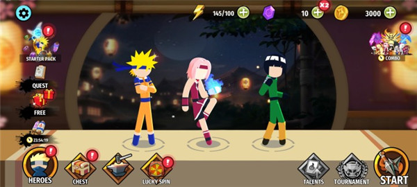 火柴人忍者3v3竞技场最新版(Stickman Ninja 3v3)