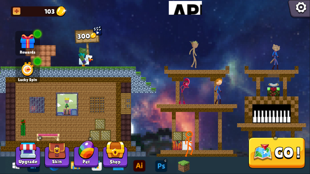 火柴人跑酷小游戏(Stickman Parkour)