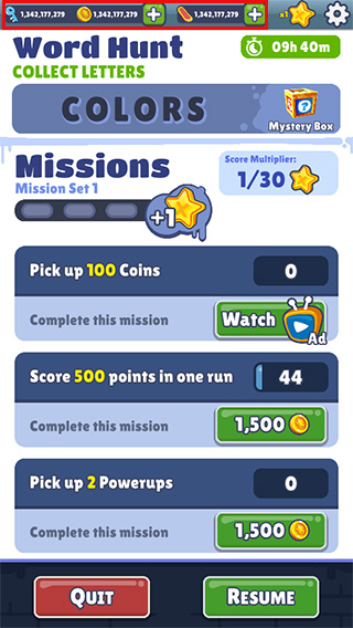 地铁跑酷menu黑客菜单