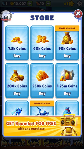 地铁跑酷黑白版