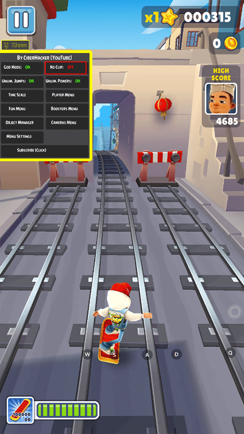 地铁跑酷金币穿透菜单版